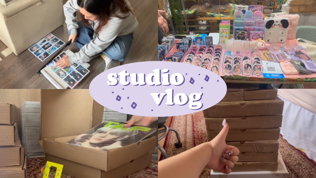 studio vlog: produzindo e participando de eventos com a lojinha + vendendo e embalando itens de kpop