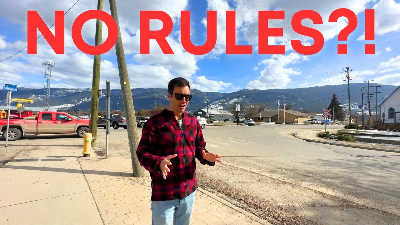 Mind-Boggling 4-way stop in small town Armstrong BC