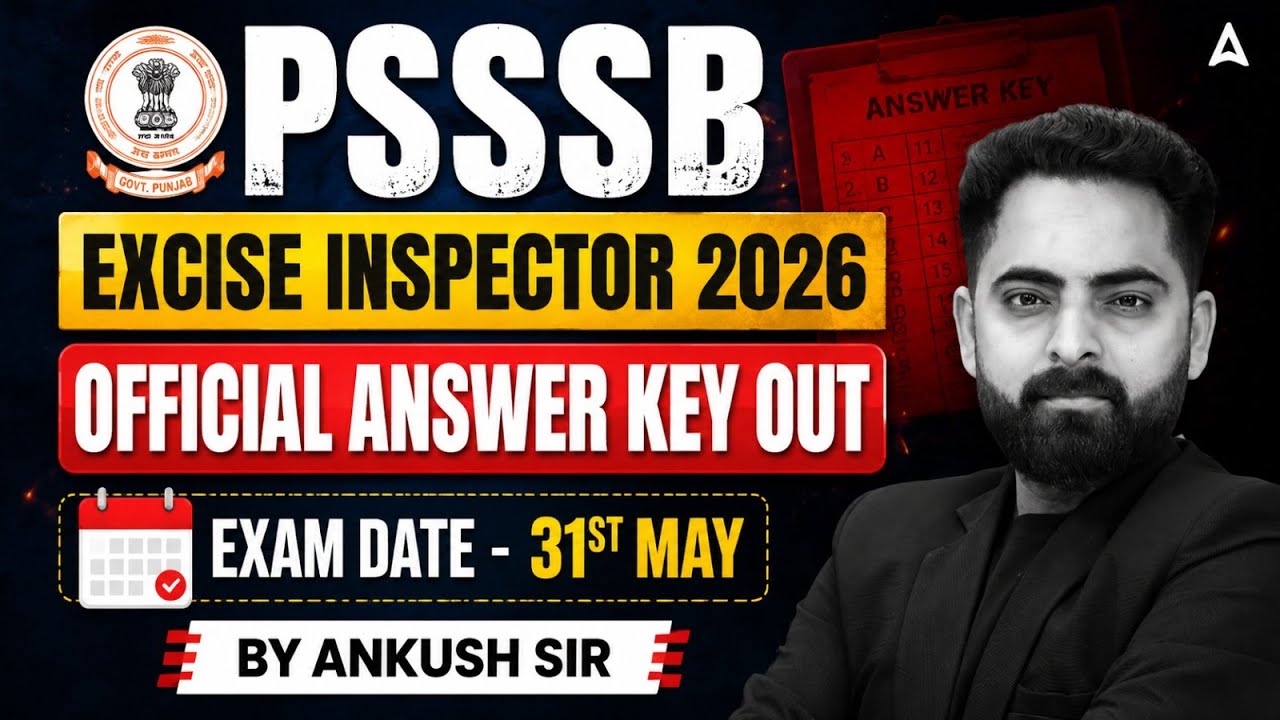 PSSSB Excise Inspector Answer Key Out | Punjab Excise Inspector Answer Key 2026 | Adda247 Punjab