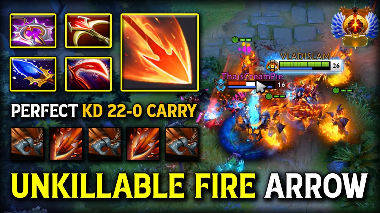 UNKILLABLE FIRE ARROW Clinkz With Desolator + Daedalus Build Crazy Skeleton Gank Destroys All DotA 2