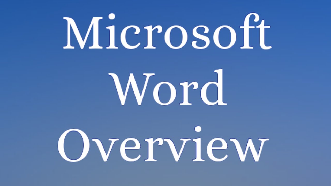 Beginners Guide to Microsoft Word - Level 1 - Overview