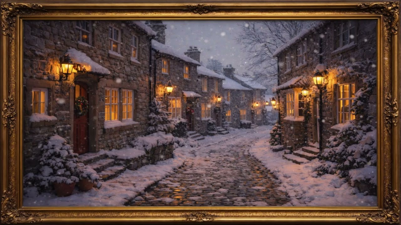 A Cozy Winter Evening in a Snowy Village ❄️ | Peaceful Holiday Atmosphere