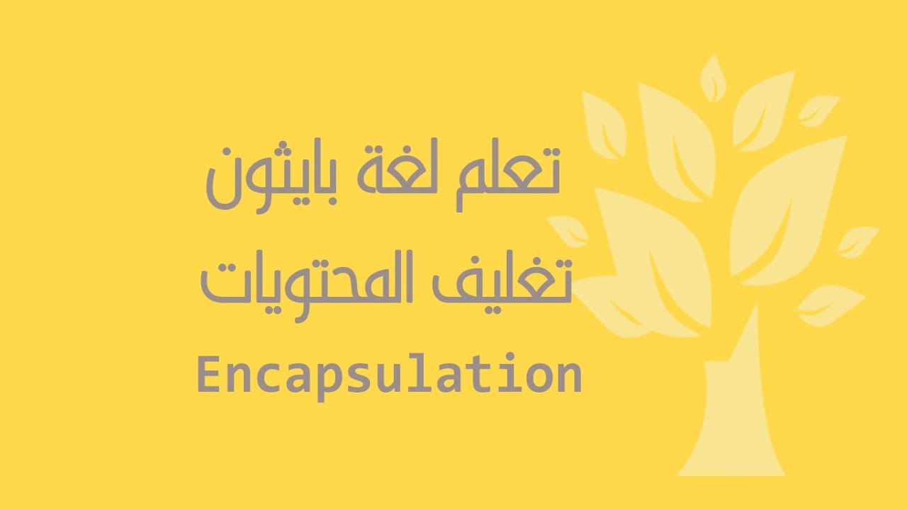 [Arabic] [28] Python / Encapsulation