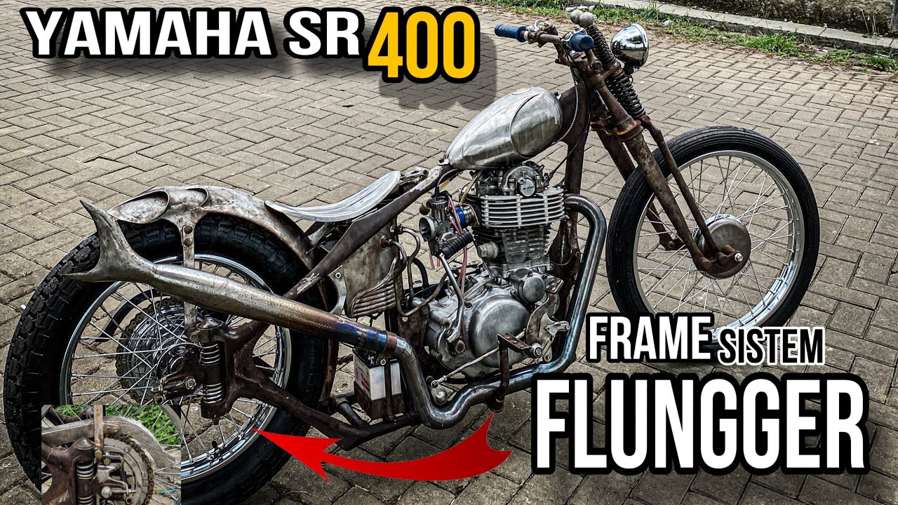 YAMAHA SR 400 DENGAN RANGKA FLUNGGER DONE‼️ oh gini rasanya naik rangka flungger 😱#samcustom #sr400