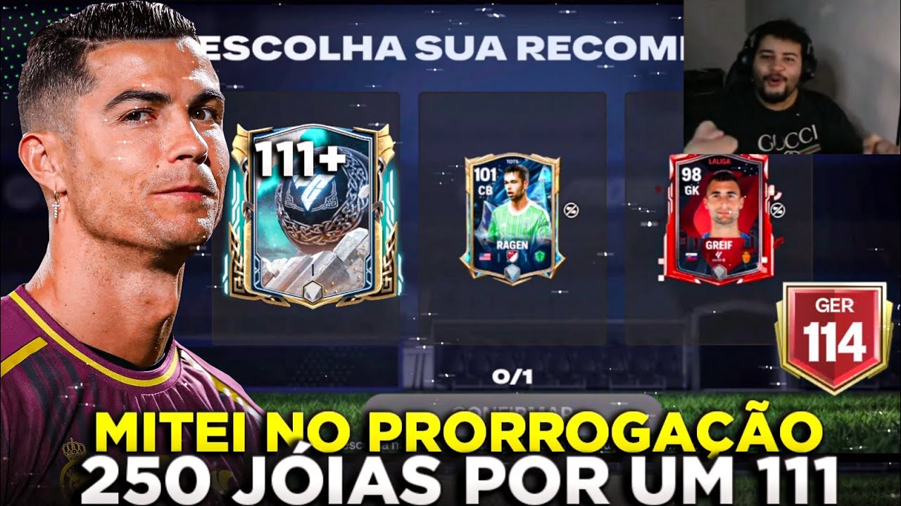 MAIOR MITAGEM!🤩🔥 TIREI UM 111 NA PRORROGAÇÃO DE 250 JOIAS FC MOBILE