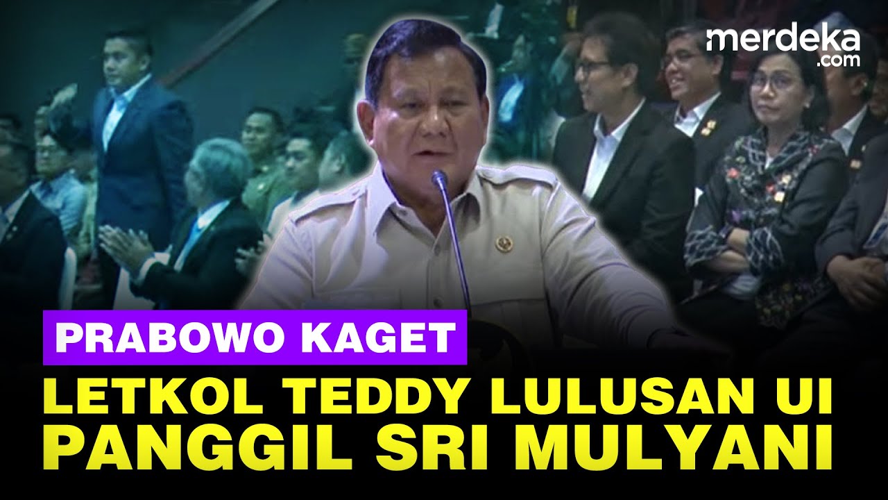 Momen Presiden Prabowo Kaget Letkol Teddy Lulusan UI: Bu Sri Mulyani, Ada Temannya Ni!