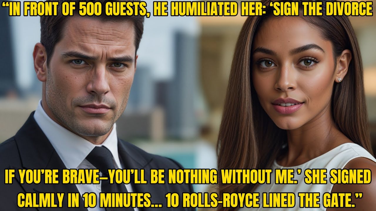 Billionaire Humiliated Her Before 500 Guests—She Signed Divorce Papers, Then 10 Rolls-Royce Arrived