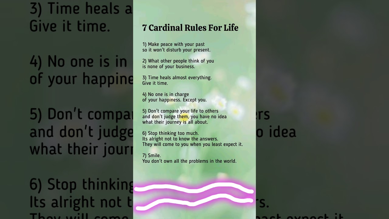 7 Cardinal Rules for Life 