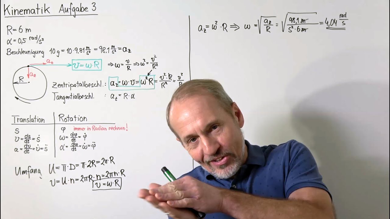 PHYSIK AUFGABEN (Kinematik) - Aufgabe 3: Gleichförmige Winkelbeschleunigung