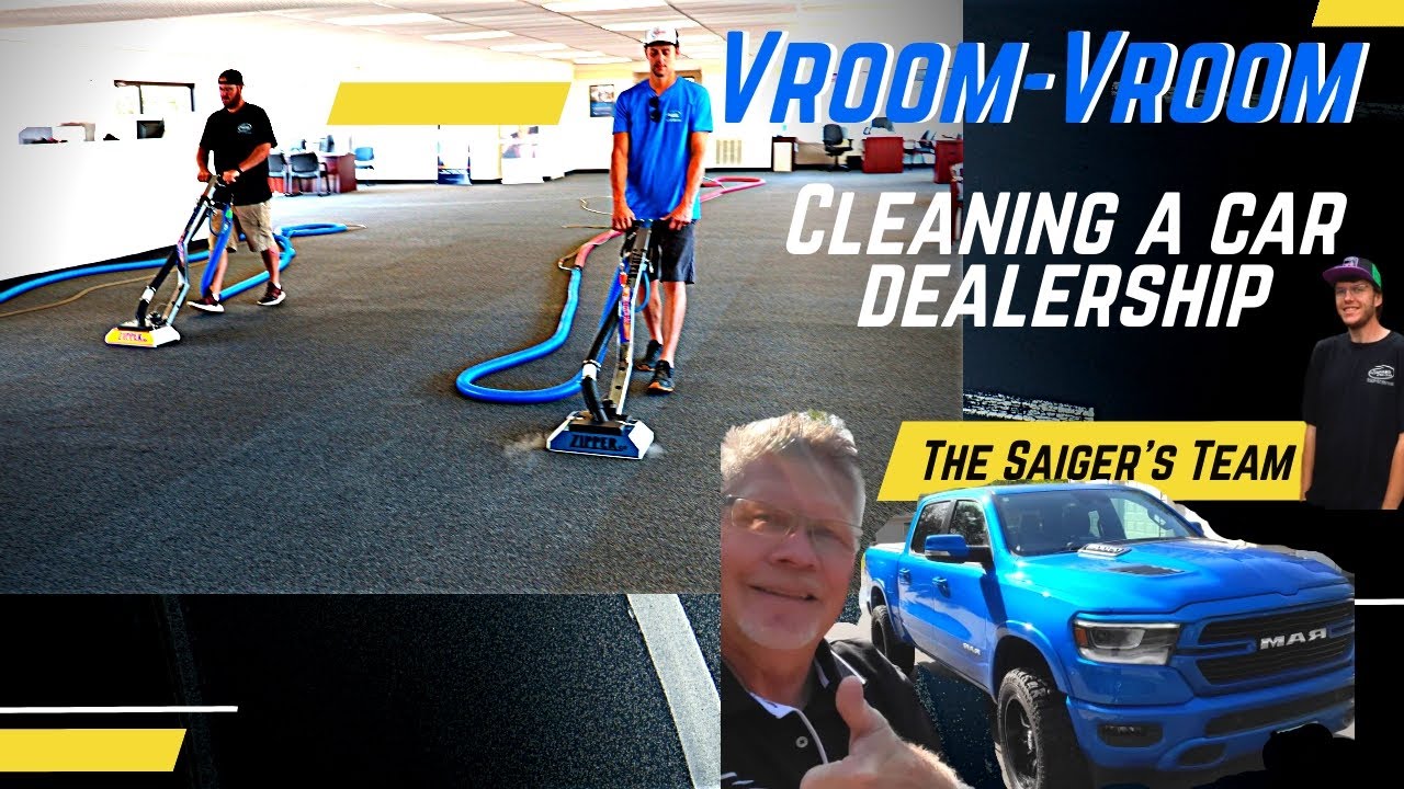 Vroom Vroom The fun Cleaning Carpets at a car dealership with Saiger's Steam Clean