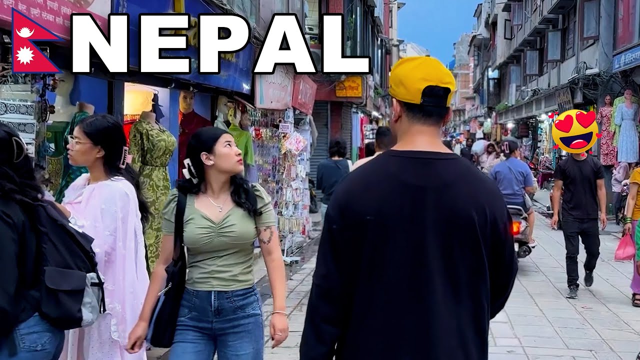 Nepal - Amazing City, Beautiful Girls & Relaxing Walk, 4k Nepal Walking Tour