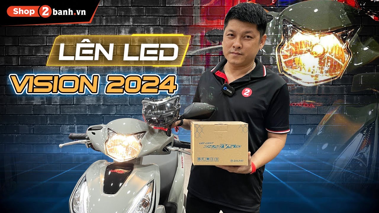 Honda Vision 2024 lên đèn led 2 tầng ra đường ai cũng phải ngước nhìn