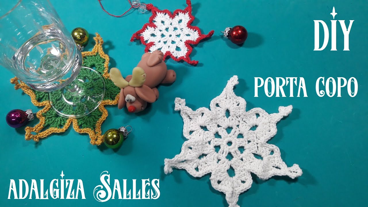 DIY Porta copo e pingente de crochê para o natal passo a passo completo super fácil #artesanato