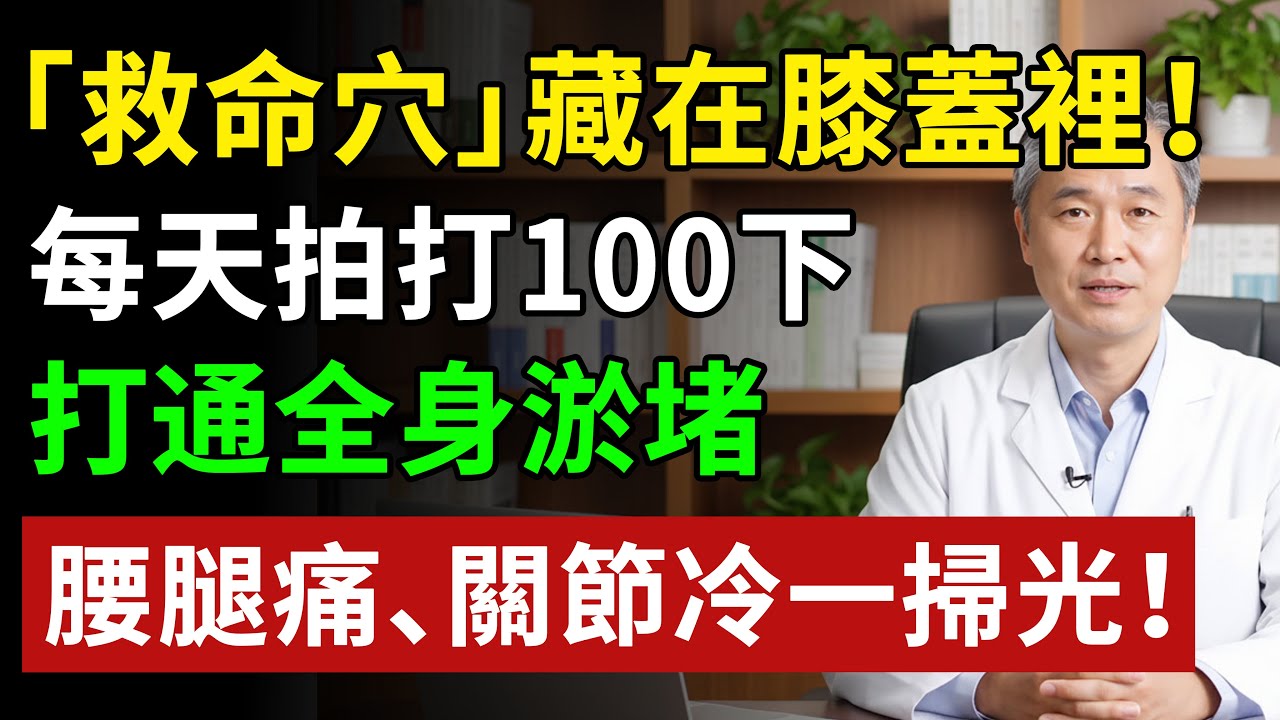 “救命穴”藏在膝蓋裏！每天拍打100下，打通全身淤堵，腰腿痛、關節冷一掃光！#健康#健康飲食 #養老生活 #老年健康 #樂齡健康