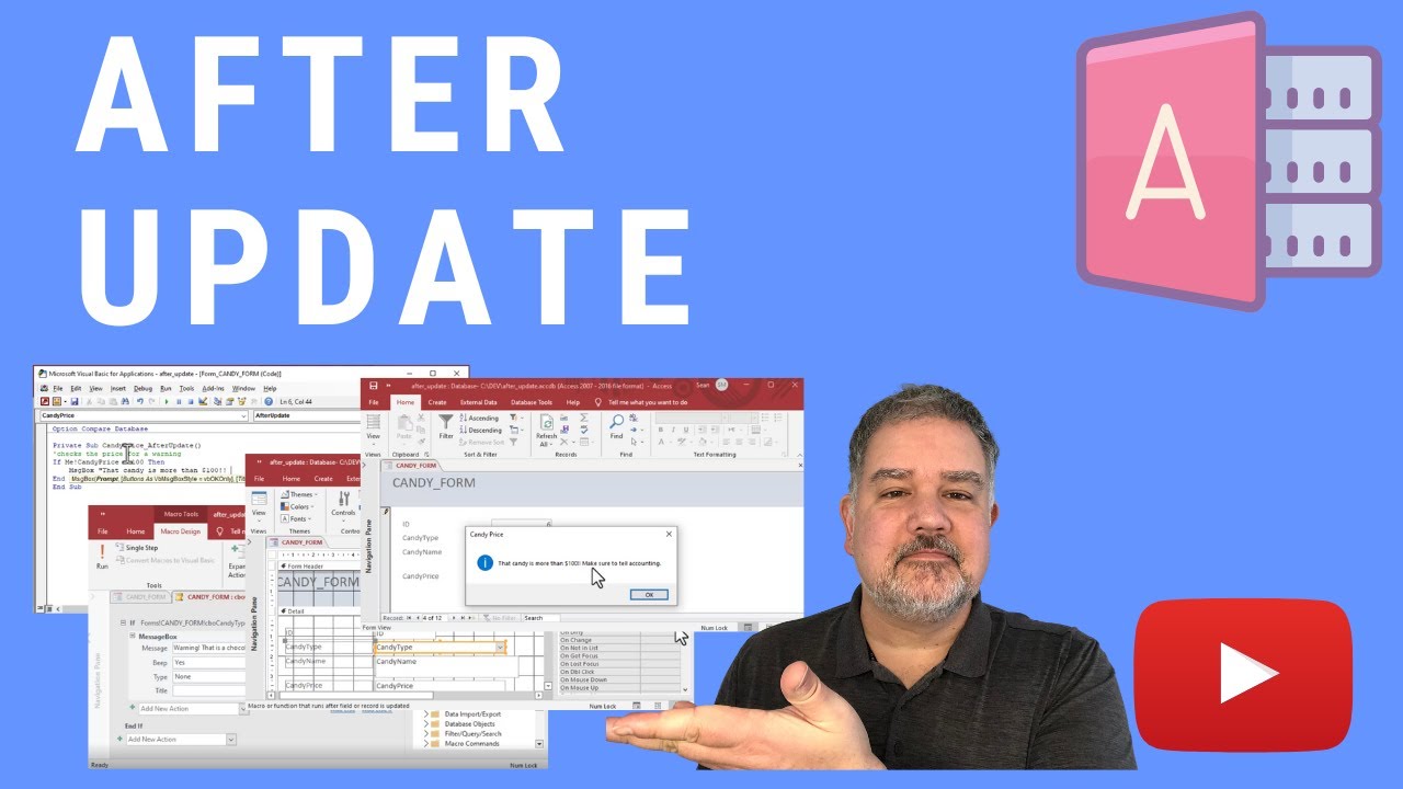 После обновления элементов управления формами в Microsoft Access