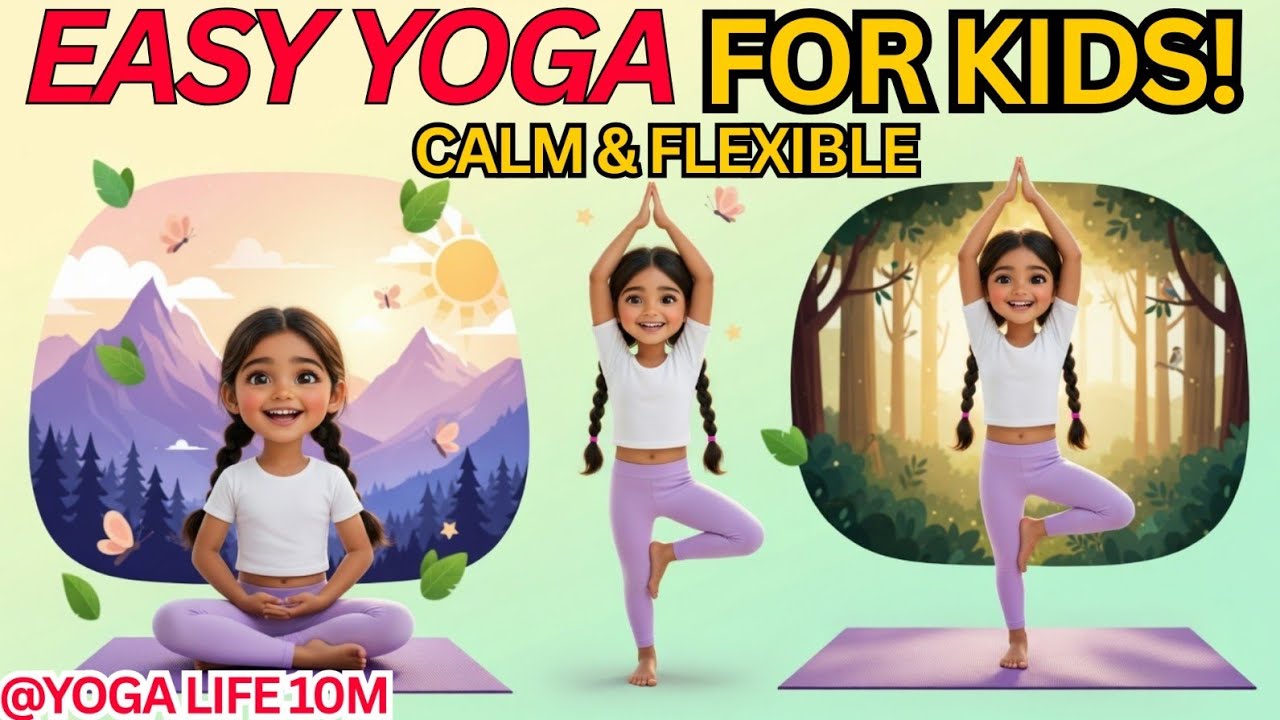 |||Easy Yoga for Kids That Actually CALMS Them Down 🧘 Flexibility & Relaxation | YOGA LIFE 10M |||