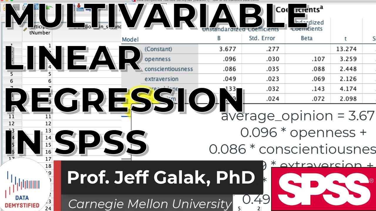 Многомерная линейная регрессия в SPSS (Видеоурок по SPSS №26)