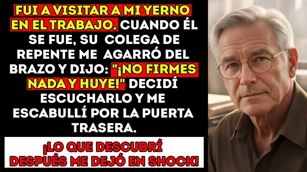 Fui A Visitar A Mi Yerno En Su Oficina. El Colega De Mi Yerno Me Dijo： “¡No Firme Nada, Huya!”