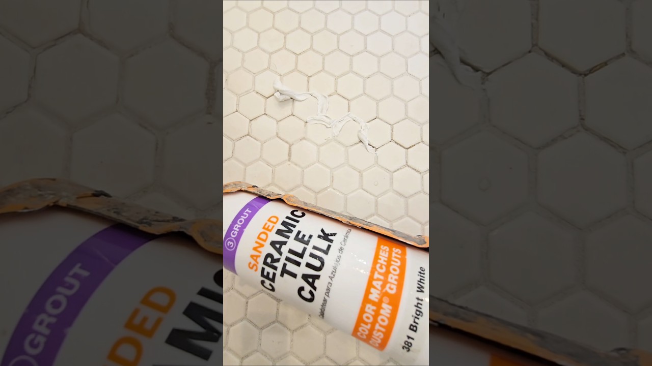DIY home repair (cracked tile grout) ceramic tile caulk