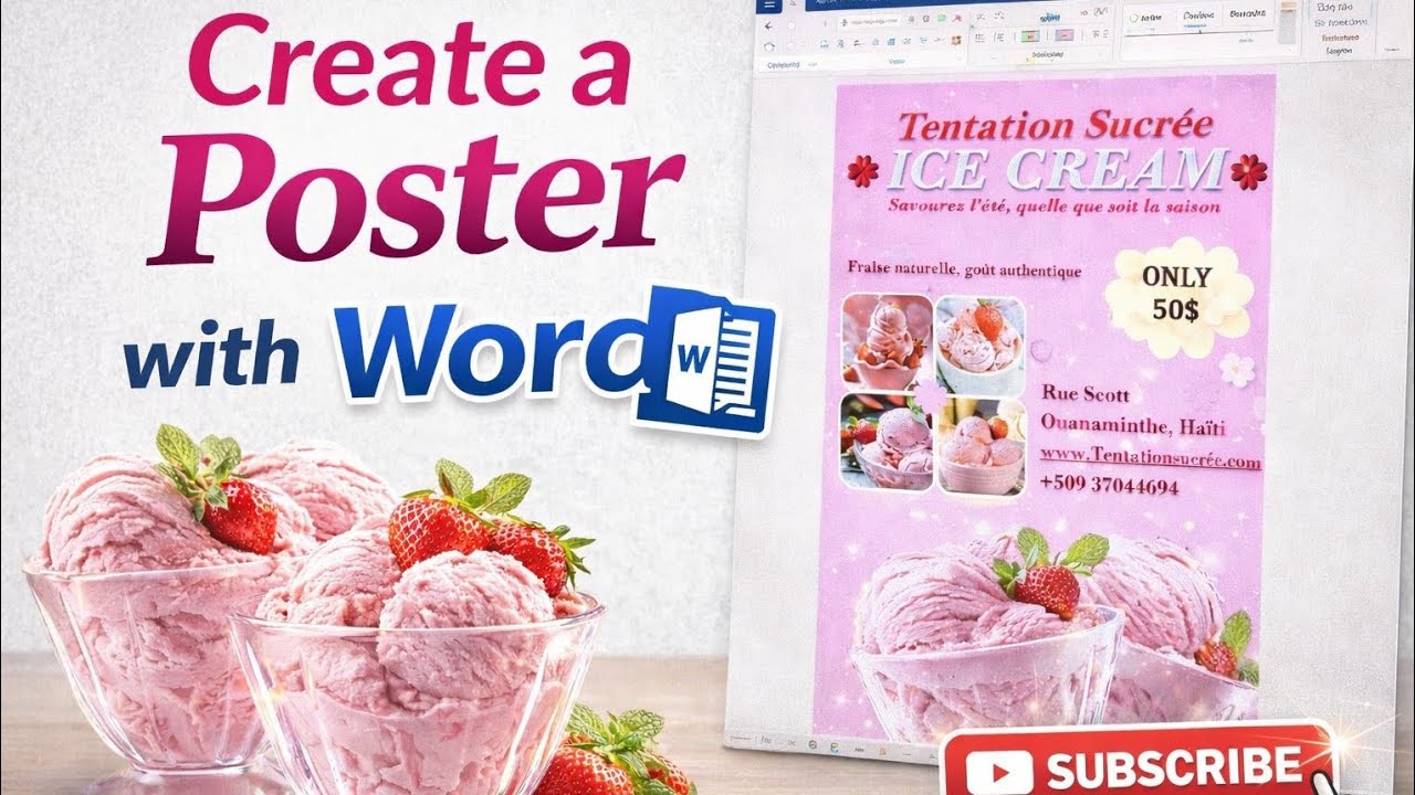Let's create a poster🩷🩷🩷 on Microsoft Word
