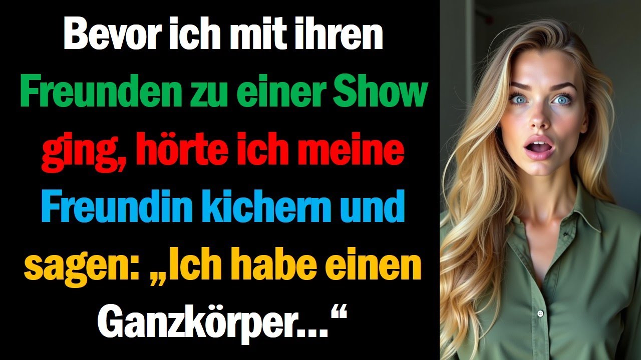 Bevor ich mit ihren Freunden zu einer Show ging, hörte ich meine Freundin kichern und sagen: „Ich