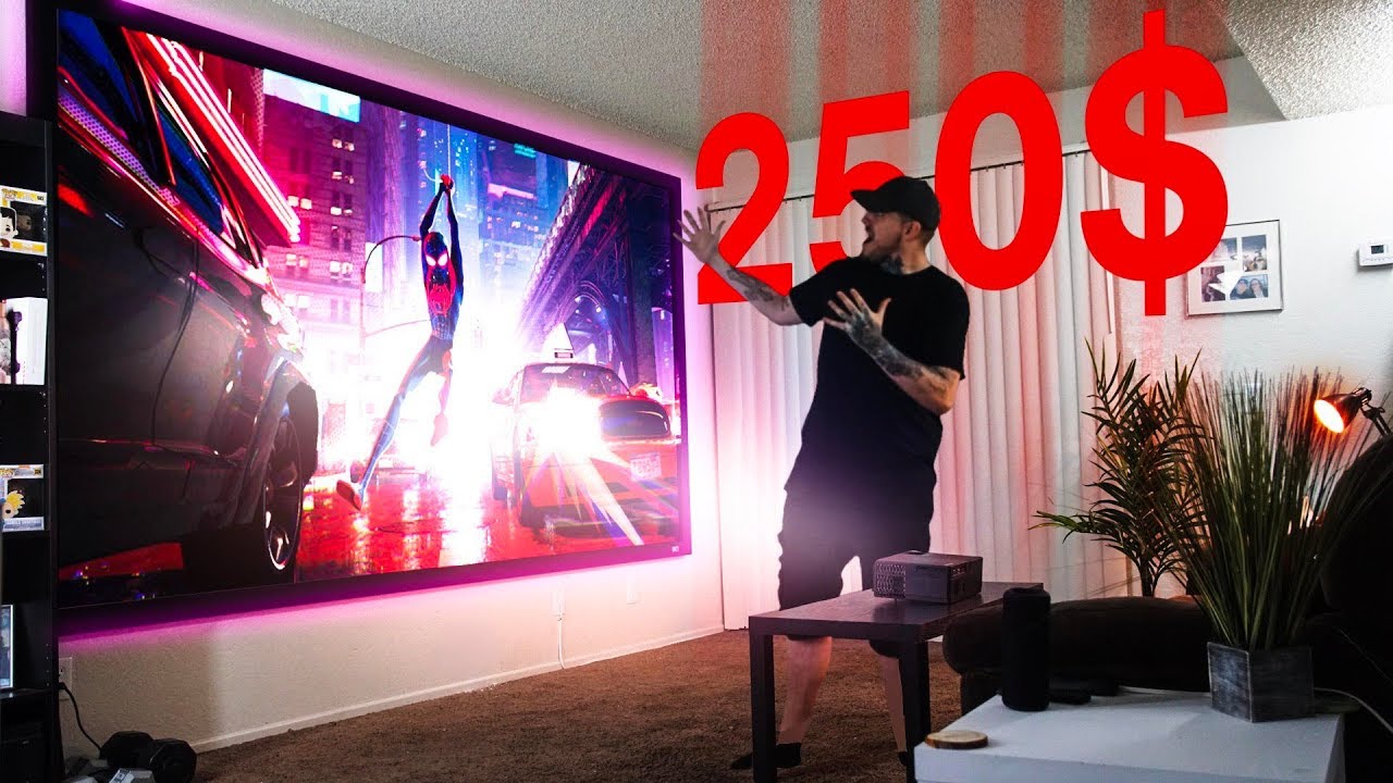 $250 Budget Projector Setup! (Best Cheap 1080p Projector Jimtab M18)