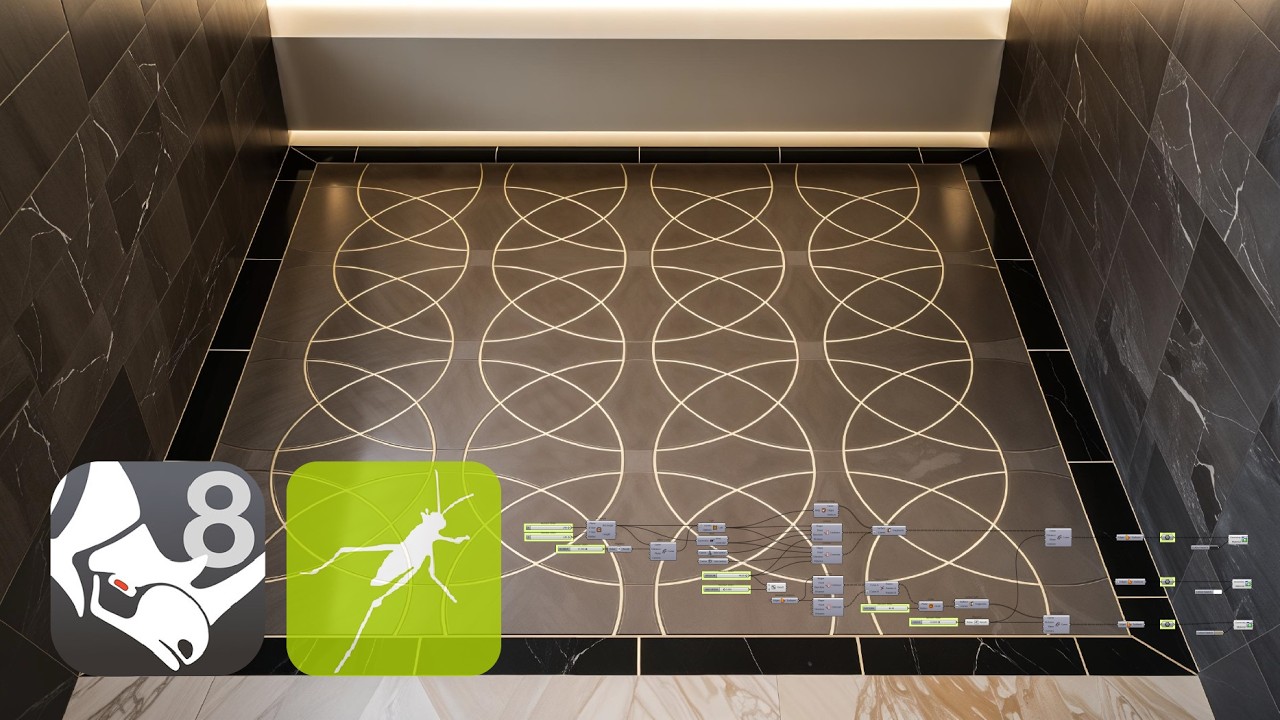 Grasshopper for Rhino Parametric Floor Tile Design and Pattern Making Tutorial + ReRenderai