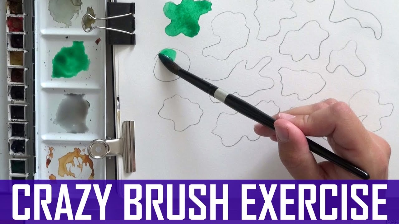 Crazy Watercolor Brush Exercise (Extreme Brush Control & Technique!)