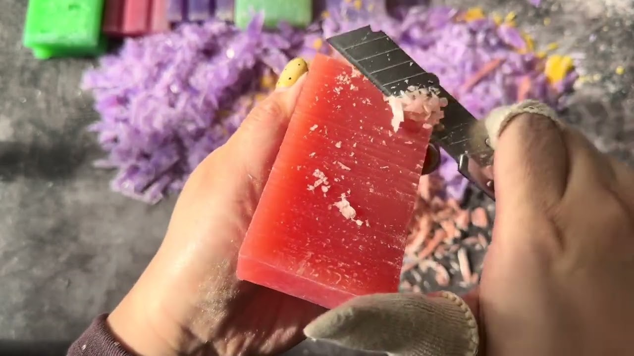 DIY Striped Soap Mosaic #SoapCarving #SoapCutting #ASMR #Satisfying #OddlySatisfying #Relaxing #Soap