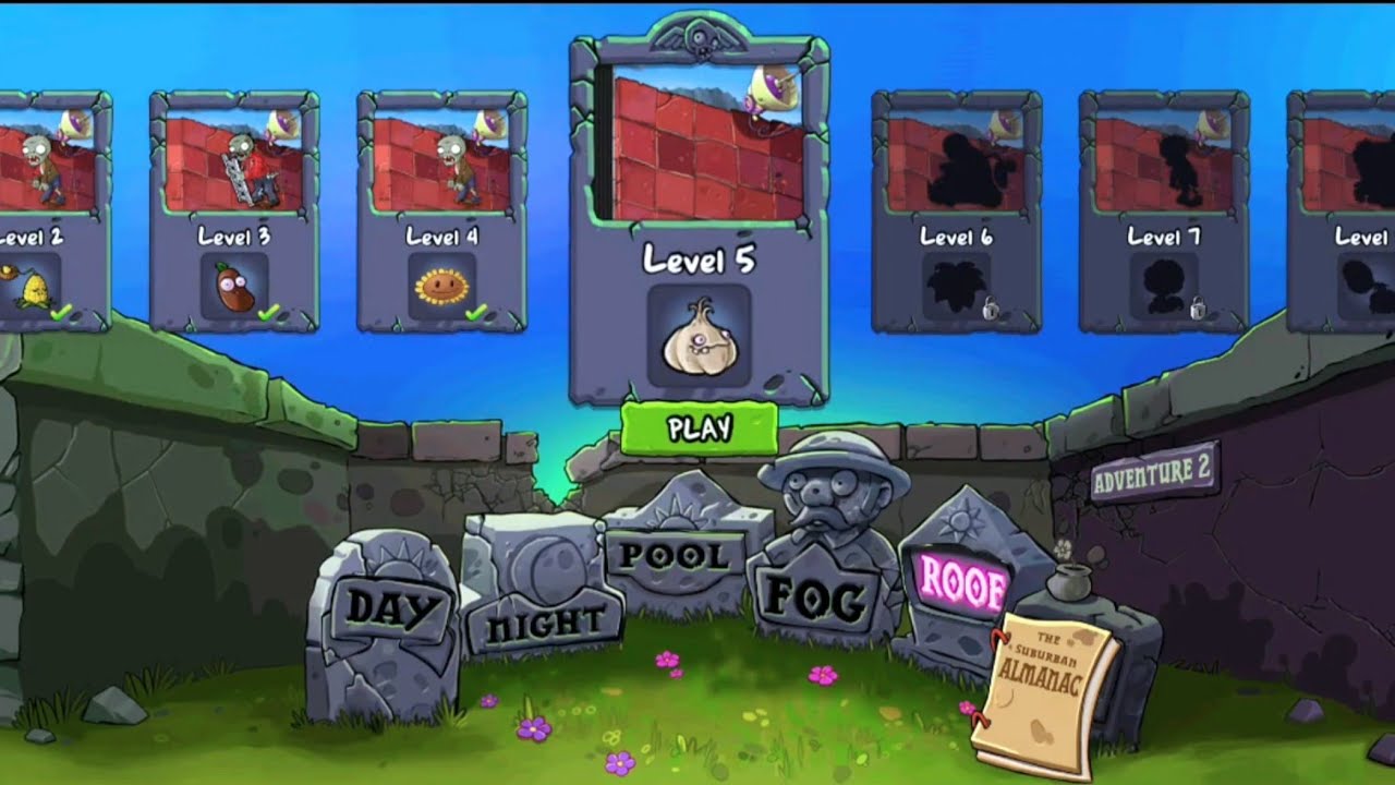 Plamts VS Zombies - Level - 5-1 Level 5-5 Gameplay Walkthough