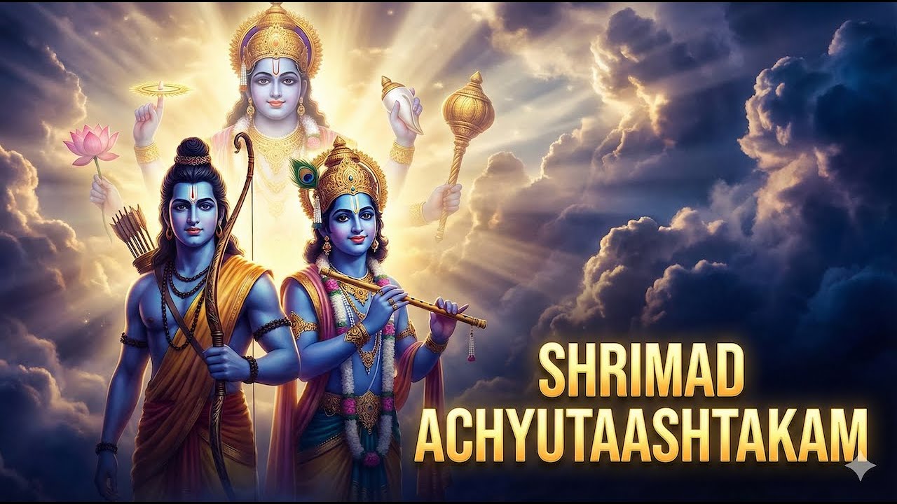 Shrimad Achyutaashtakam 🙏 | Rama Krishna Vishnu | Removes Sorrow | Progressive Psytrance