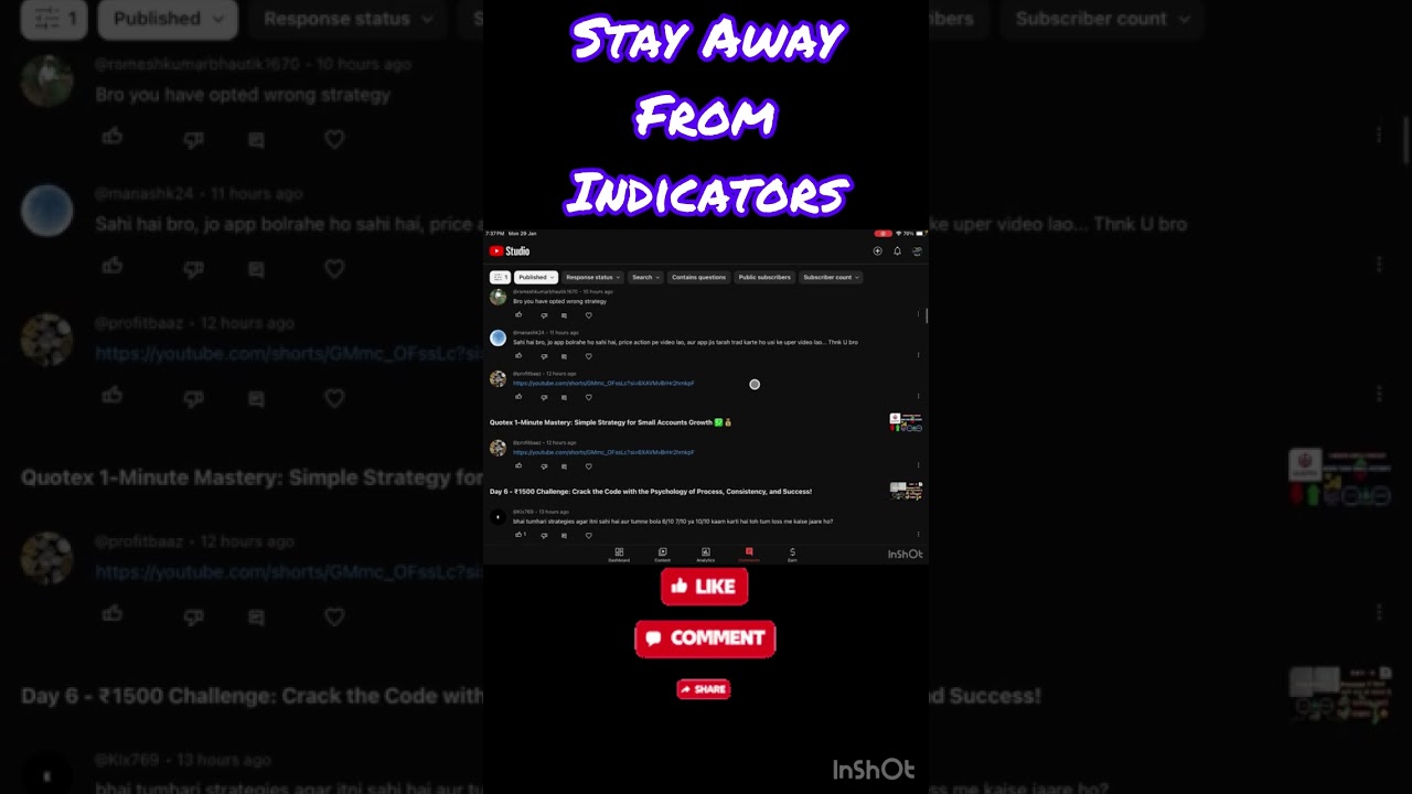 Stay Away From Indicators #quotex #indicators #priceaction #money #makemoneyonline #earnmoneyonline