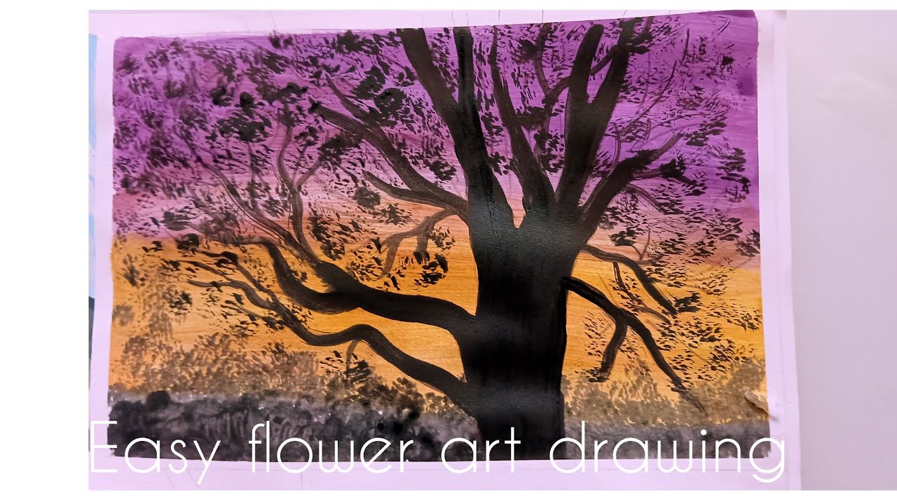 Sunset with water colour 🎨🎨 painting #art#painting#trending