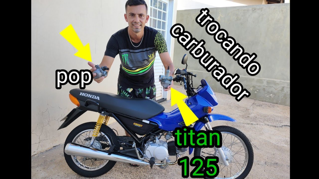 como trocar carburador da pop 100 e  adaptando o da titan 125 ficou top👍👍👍