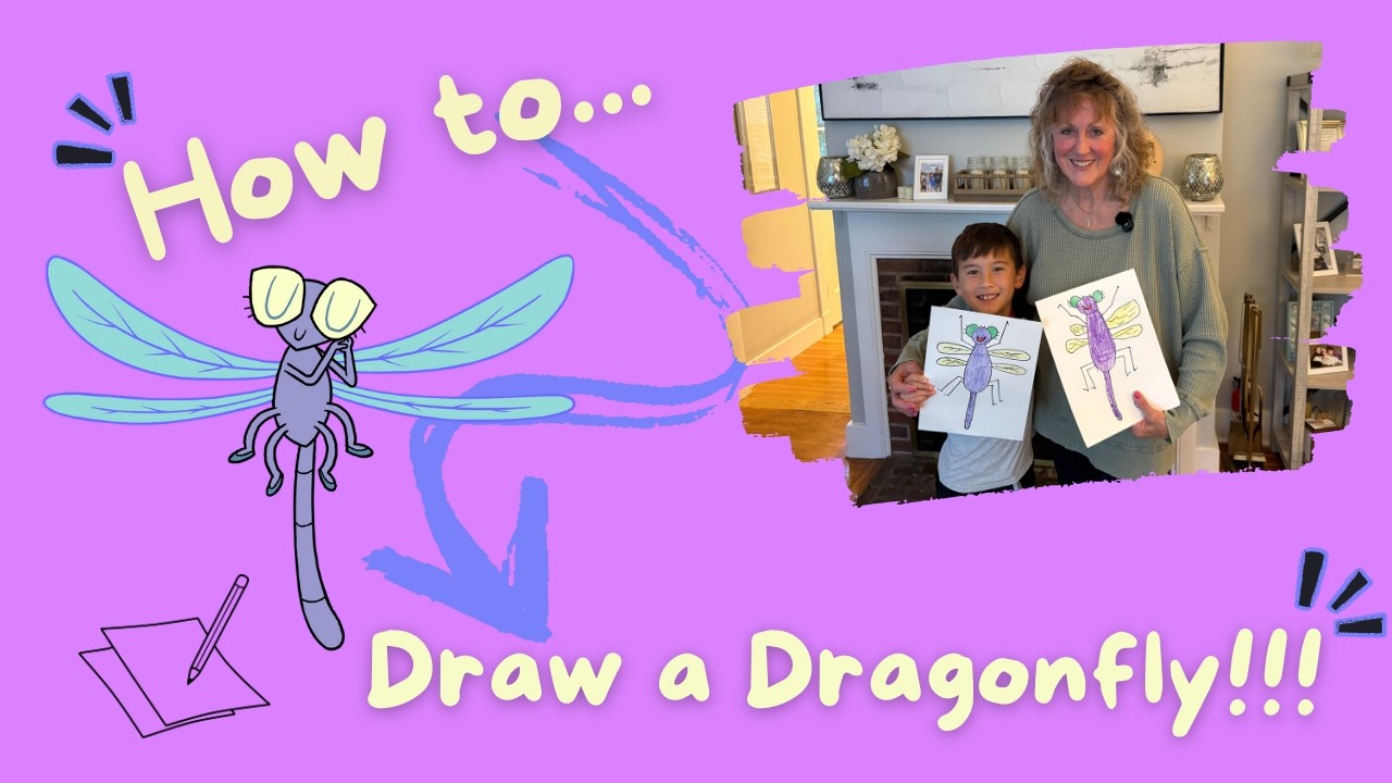 How to Draw a Dragonfly - Drawing with Nanna!