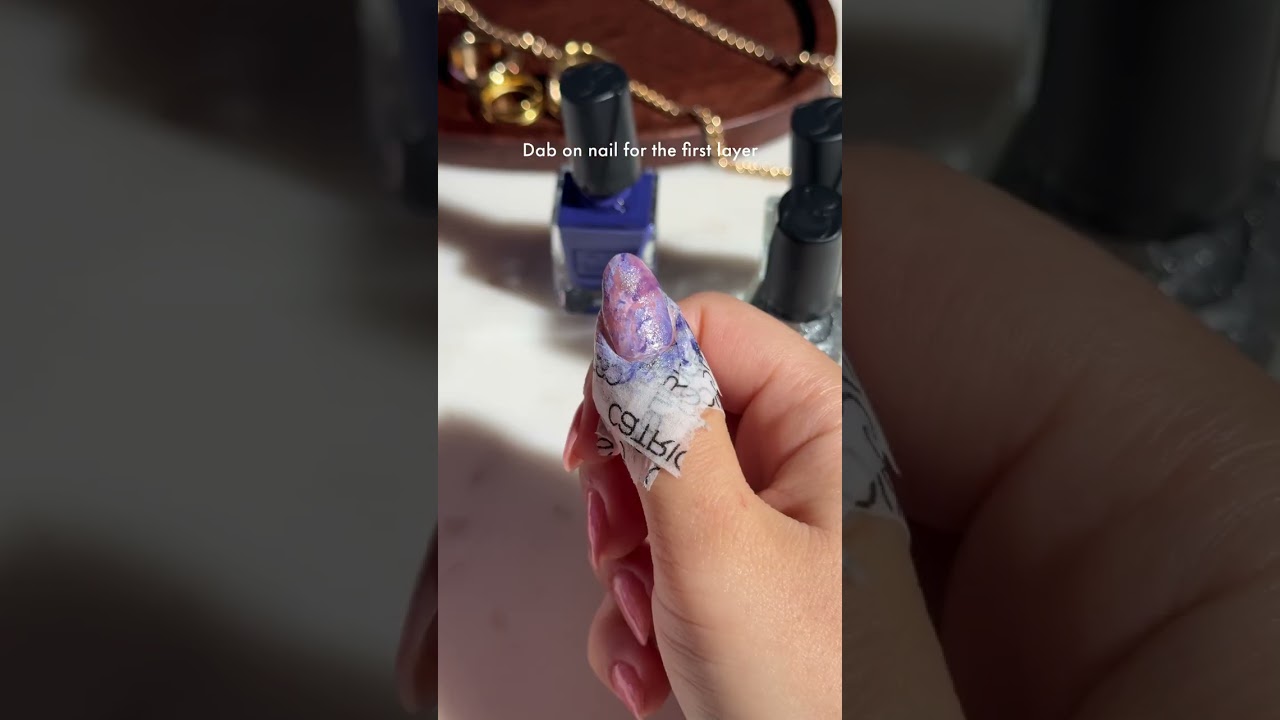 Winter Storm Nails ❄️ Easy Nail DIY with Stamper & Tape