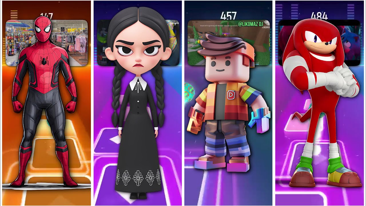 SPIDERMAN 🆚 WEDNESDAY 🆚 ROBLOX 🆚 SONIC