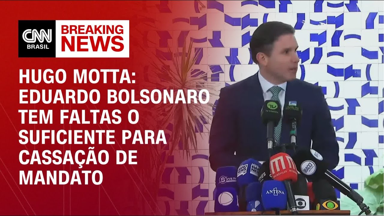 Eduardo Bolsonaro tem faltas suficiente para cassa&ccedil;&atilde;o de mandato, diz Hugo Motta | BASTIDORES CNN