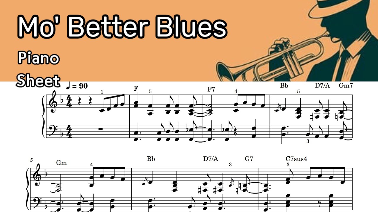 Mo' Better Blues / Piano Sheet Music / Writer :  Bill Lee / by SangHeart Play