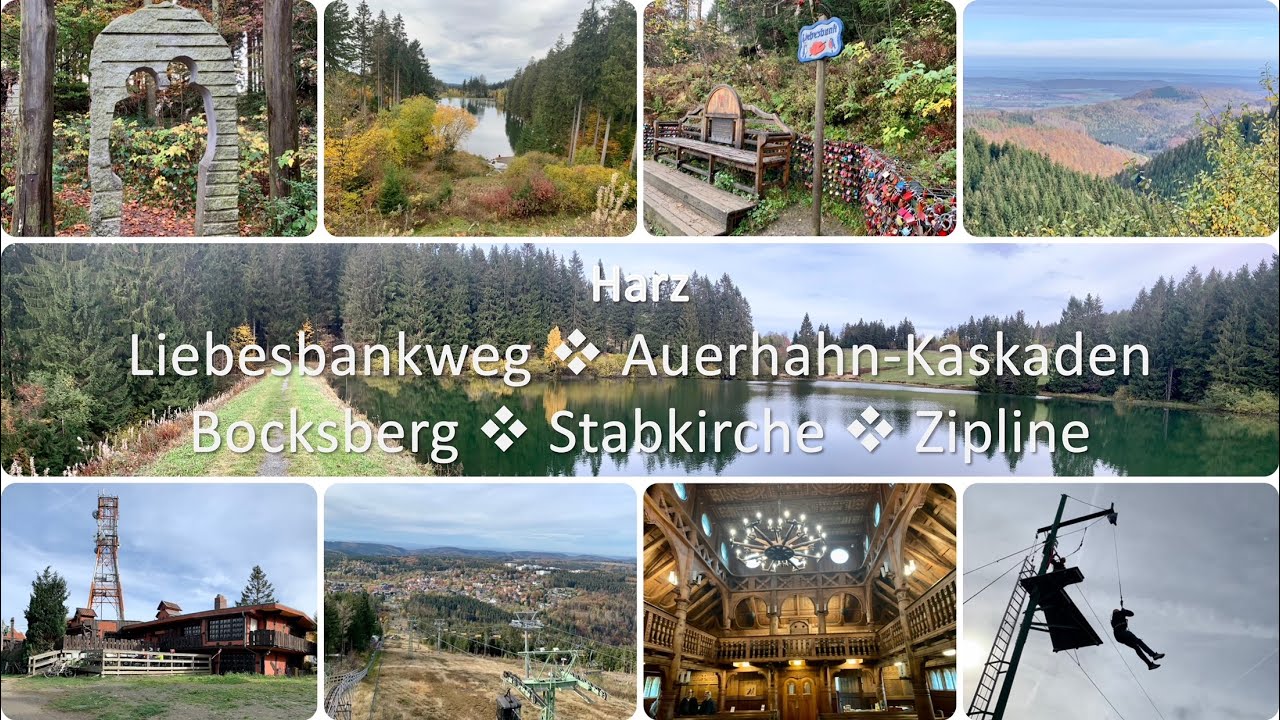 Rundwanderweg Liebesbankweg, Bocksberg, Zipline, Auerhahn Kaskaden, Stabkirche Hahnenklee