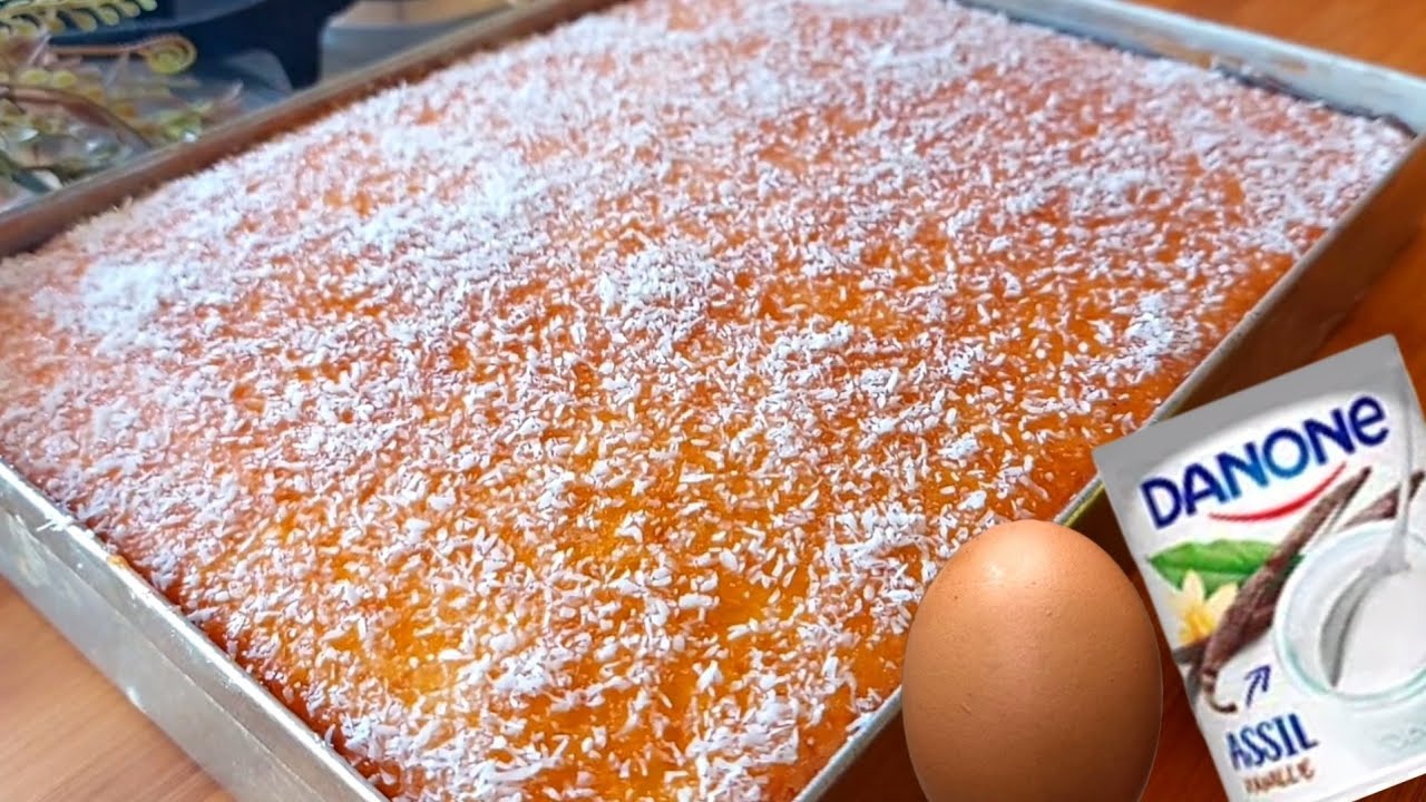 بسبوسة الياغورت بيضة وحدة🥚 مستحيل تجربيه ومتعاوديهش 👌