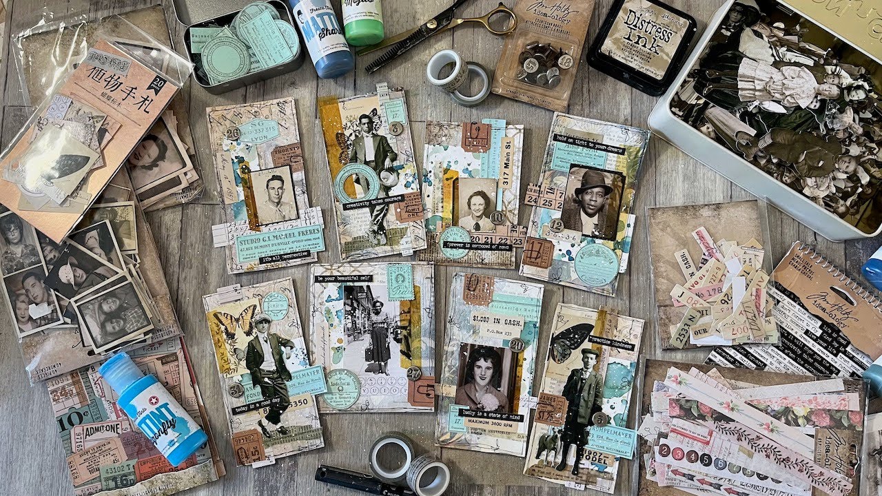 A few (more) minutes of fun - ephemera clusters with Tim Holtz and PaperArtsy