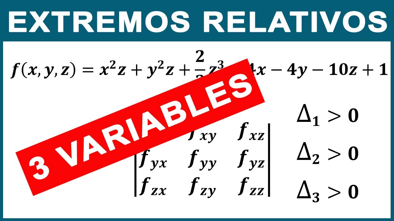 📌 EXTREMOS RELATIVOS de una Funcion de TRES VARIABLES