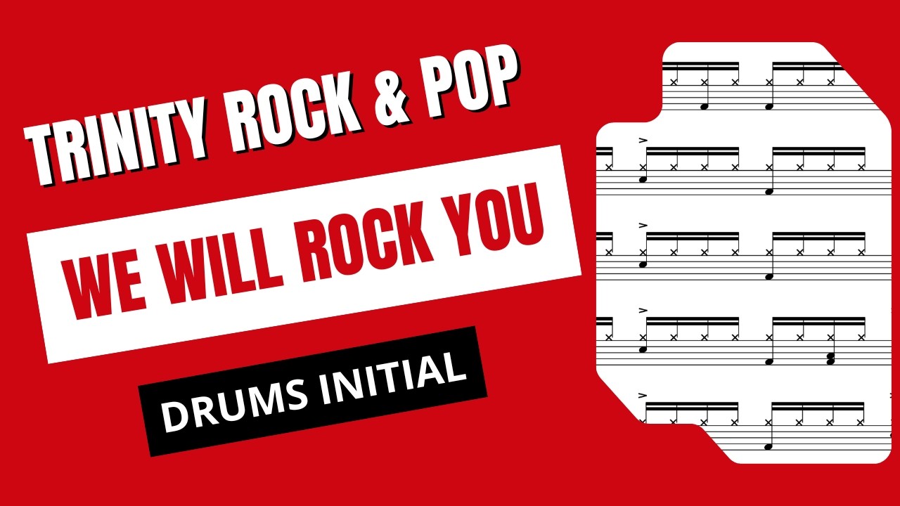 We Will Rock You – Trinity Drums Initial Grade | Drum Cover with Notations