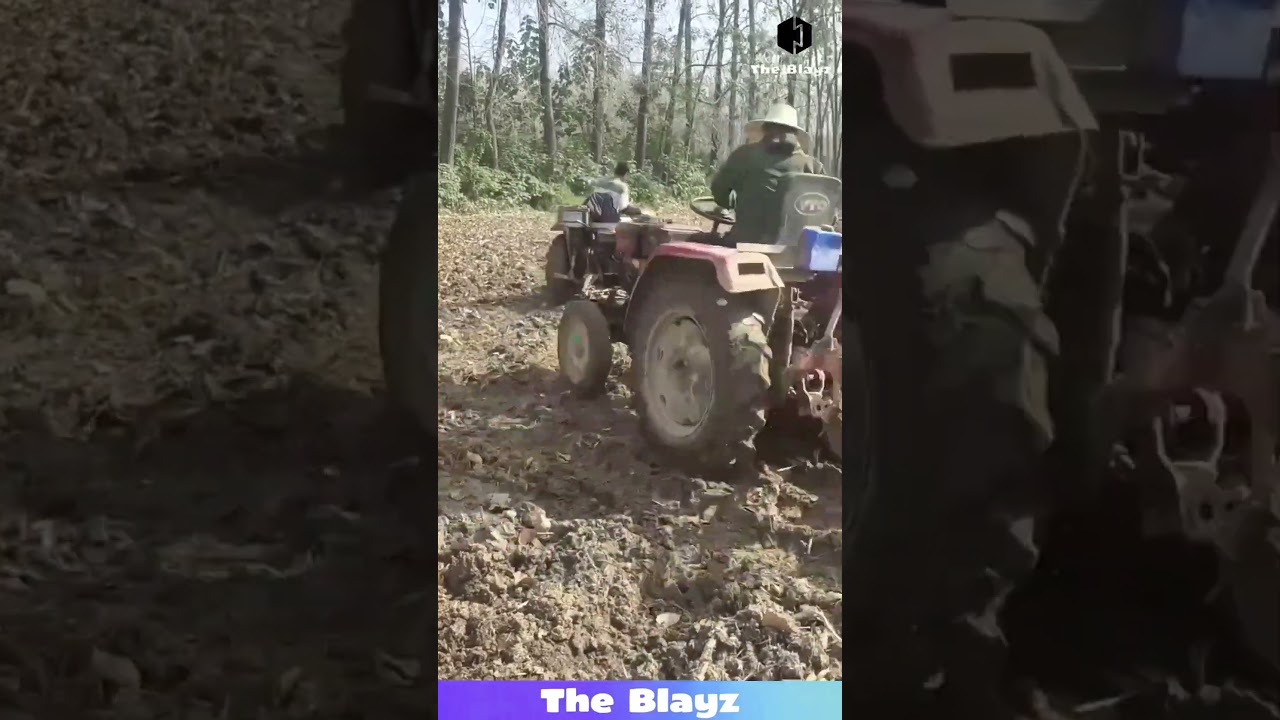 DOUBLE Tractor POWER?! Tiny Beast Pulls Another Tractor Through ROCK-HARD Soil! 😱🔥 #machine #funny