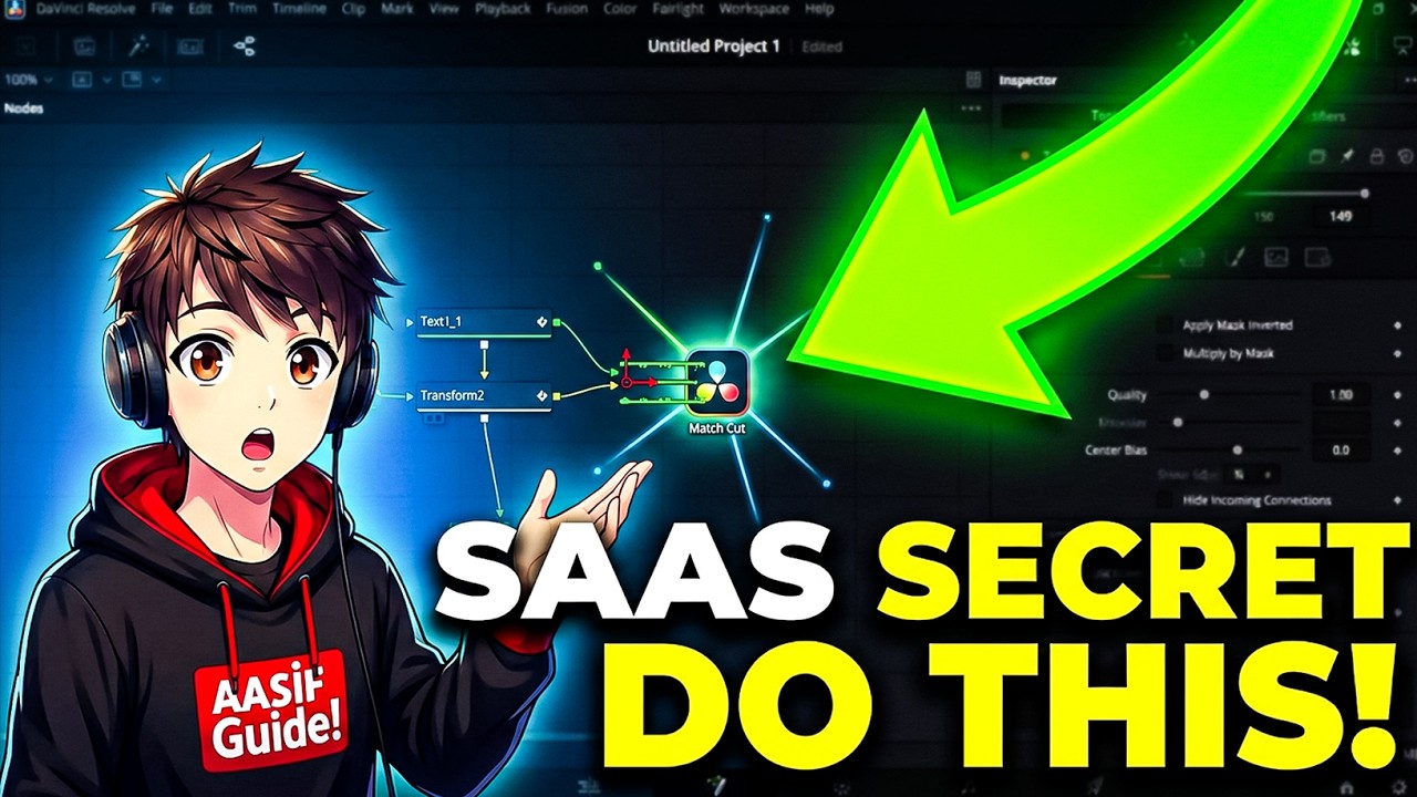 The Cleanest Match Cut Transition for SaaS Explainer Videos Davinci Resolve Hindi Tutorial