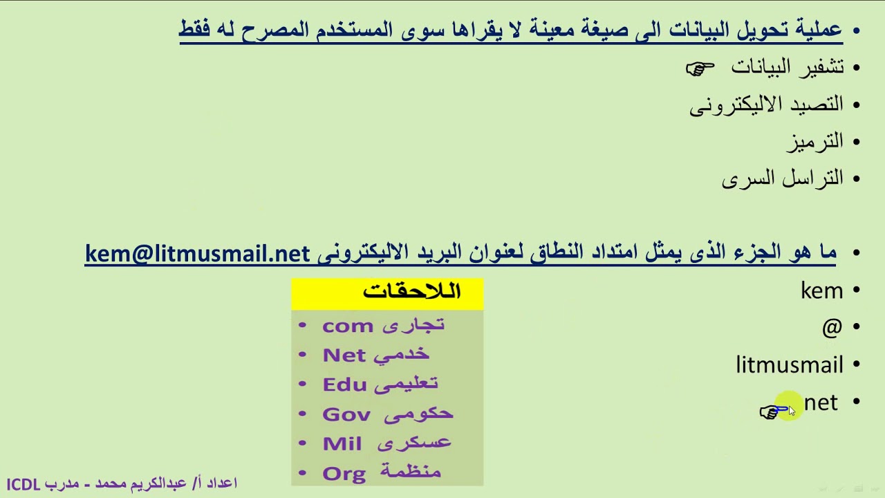 اسئلة نظرية لاساسيات الانترنت