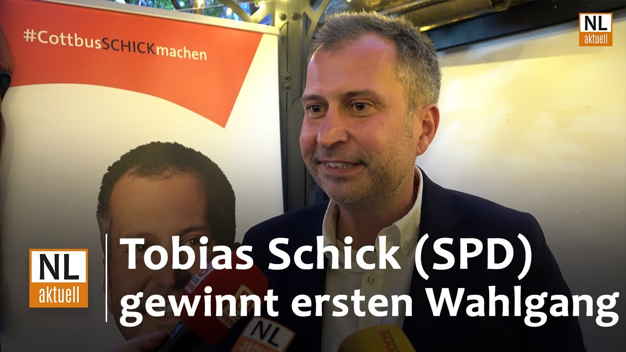 OB-Wahl Cottbus 2022 | Wahlsieger Tobias Schick (SPD) erste Reaktion und Blick auf Stichwahl