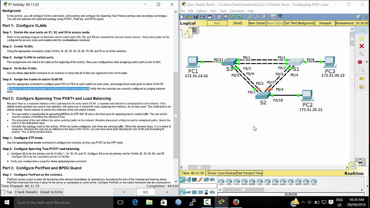 Configuring PVST - ccna spanning tree - 802.1 d spanning tree