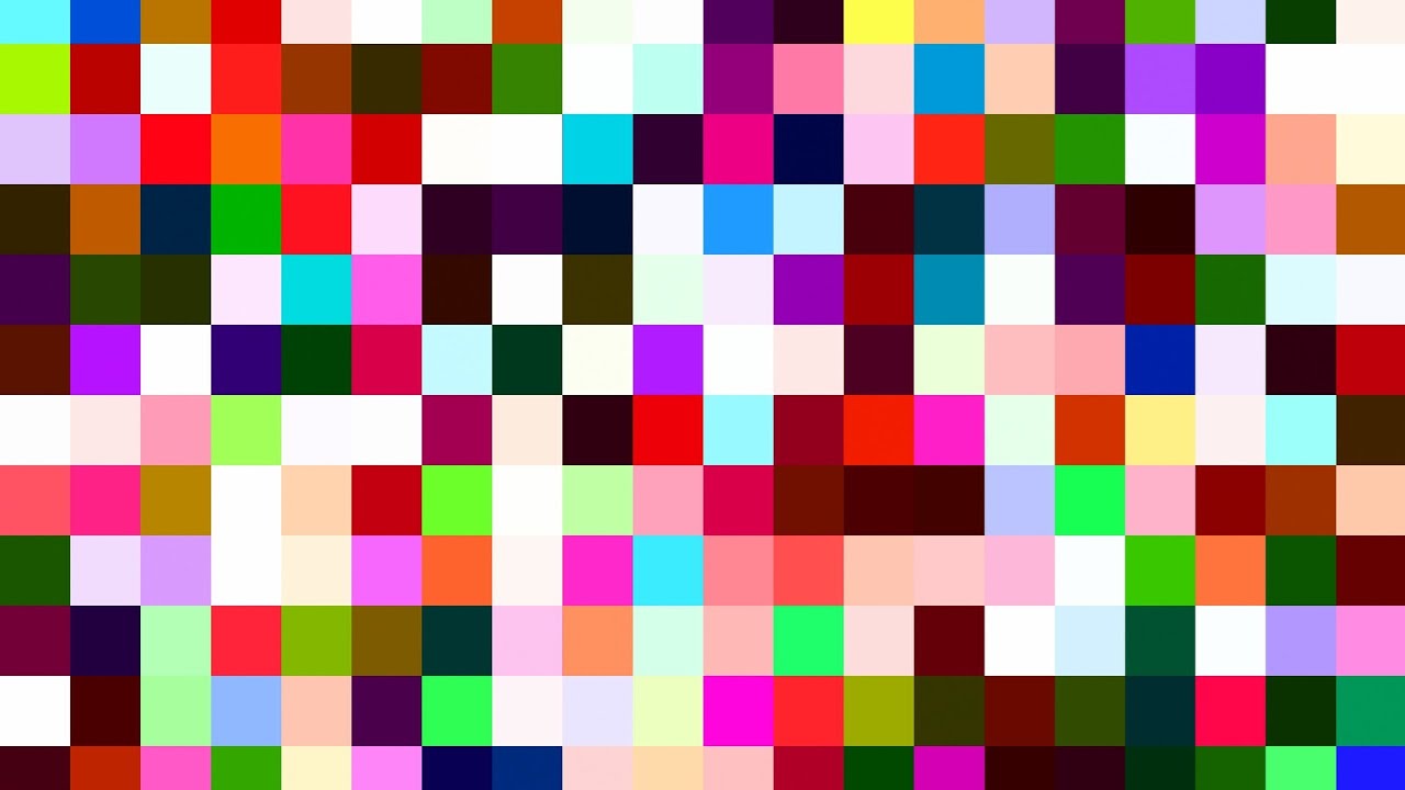 Random Rainbow Pixel Tile Square Dancefloor 4K Background VJ Video Effect